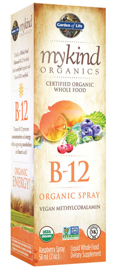 Mykind Organics B-12 Økologisk Spray, Hindbær - 58 ml