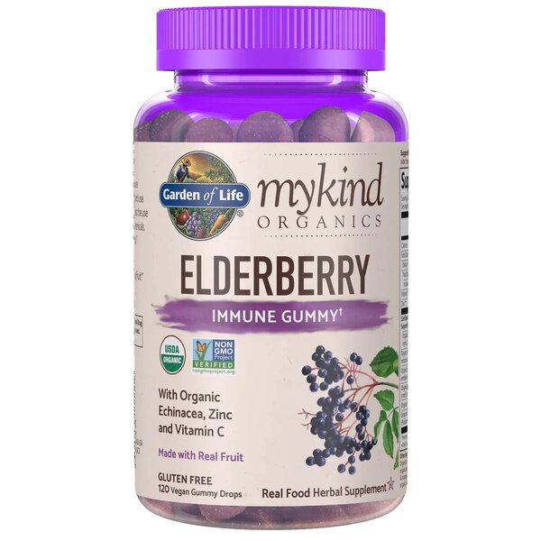 Garden of Life - Mykind Elderberry, Real Fruit - 120 vegan gummy drops