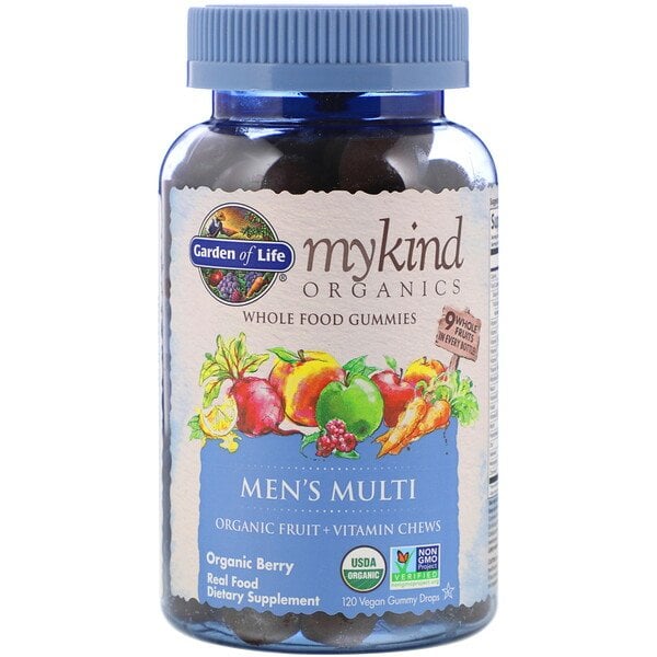 Mykind Organics Mænds Multi Gummies, Økologiske Bær - 120 veganske gummibamser