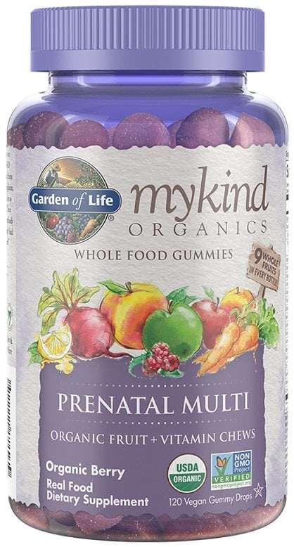 Mykind Organics Prænatal Multi Gummies, Økologiske Bær - 120 veganske gummibamser