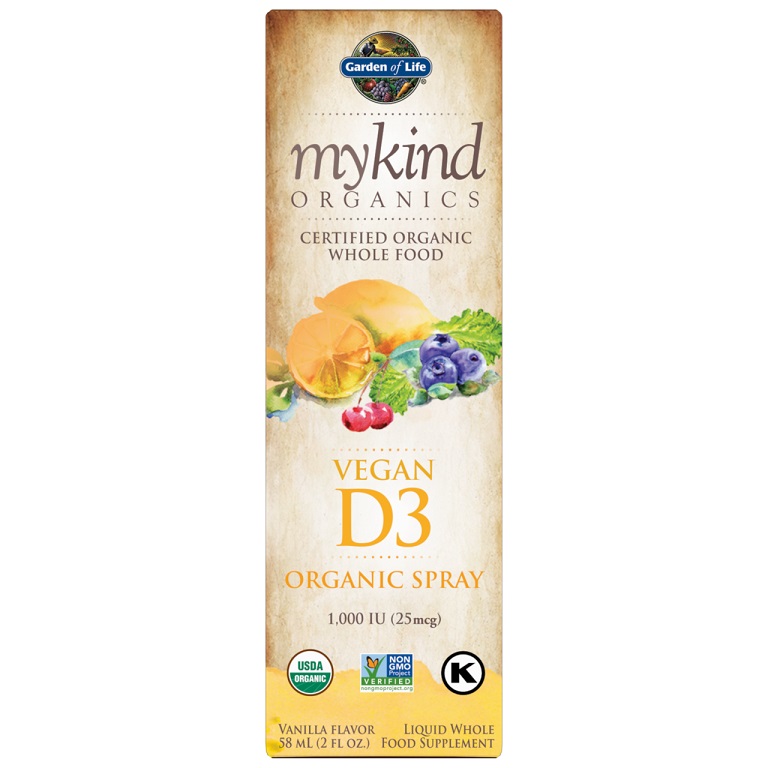 Mykind Organics Vegansk D3 Økologisk Spray, 1000 IE (Vanilje) - 58 ml