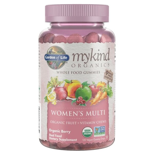 Mykind Organics Kvinders Multi Gummies, Økologisk Bær - 120 veganske gummibamser