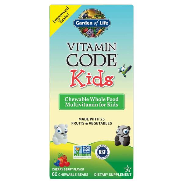 Garden of Life - Vitamin Code Kids Tyggebar Multivitamin til Børn, Cherry Berry - 60 tyggebamser
