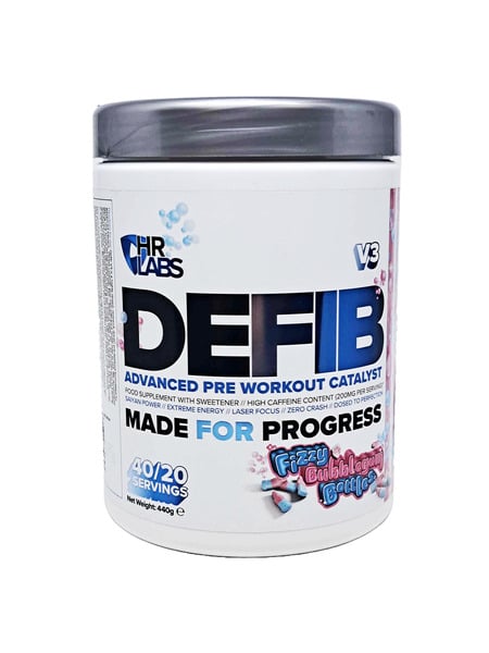 HR Labs - Defib V3 - Advanced Pre Workout Catalyst, Fizzy Bubblegum Bottles - 440g