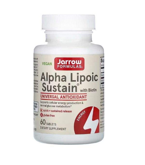 Jarrow Formulas - Alpha Lipoic Sustain med Biotin 60 tabletter