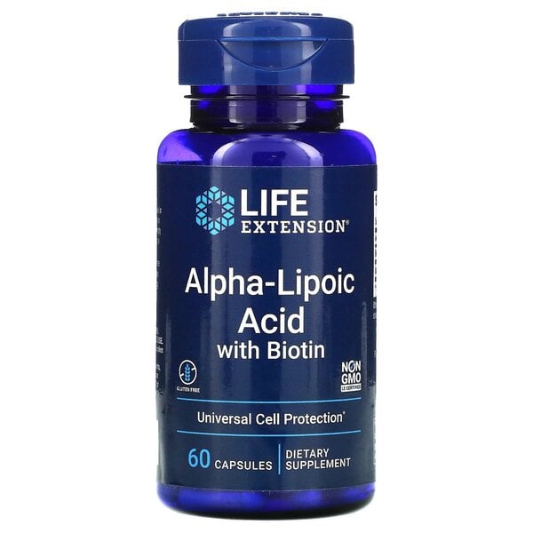 Life Extension - Alpha-Lipoic Acid med Biotin 60 kapsler