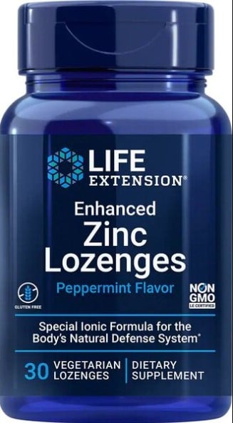 Life Extension - Enhanced Zinc Lozenges, Peppermint - 30 vegetarian lozenges