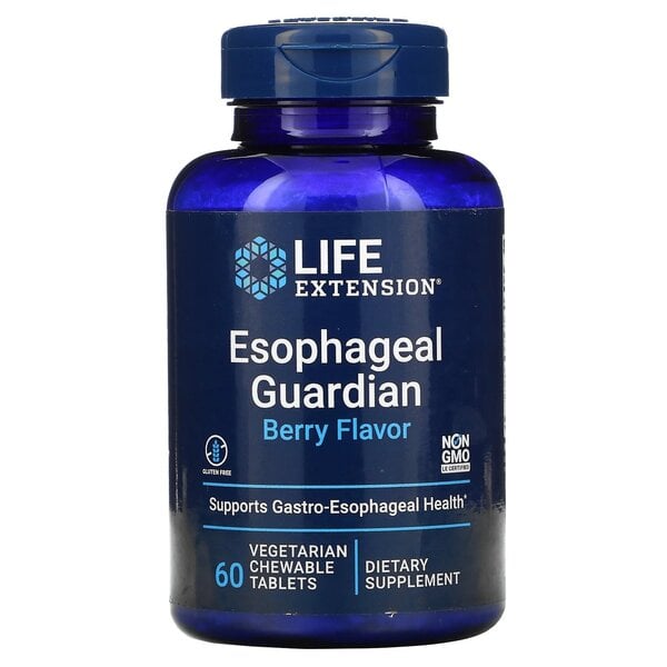Life Extension - Esophageal Guardian, bærsmag - 60 vegetabilske tyggetabletter