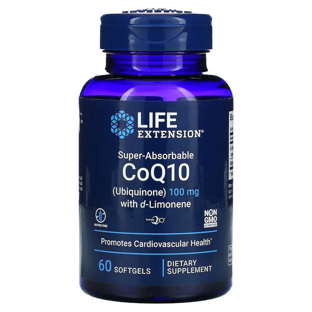 Life Extension - Super-Absorberbar CoQ10 (Ubiquinon) med d-Limonen 100 mg - 60 bløde kapsler
