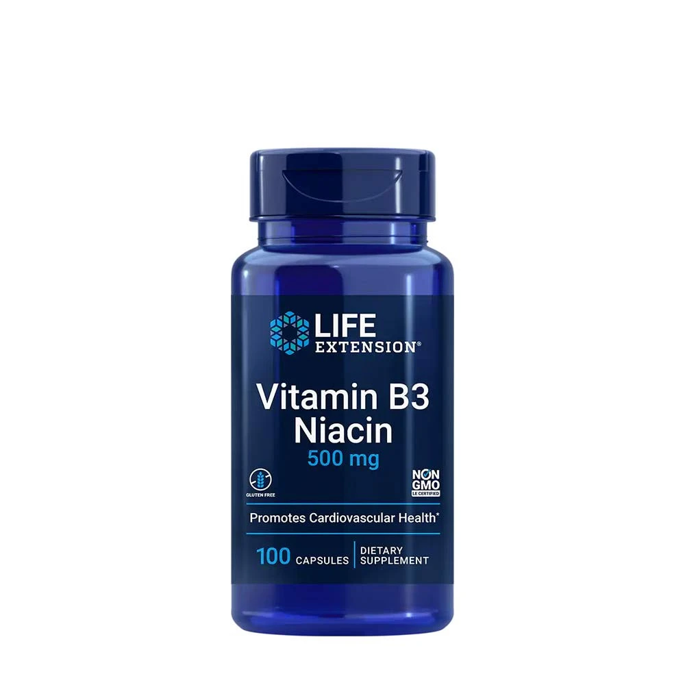 Life Extension - Vitamin B3 Niacin, 500mg - 100 caps