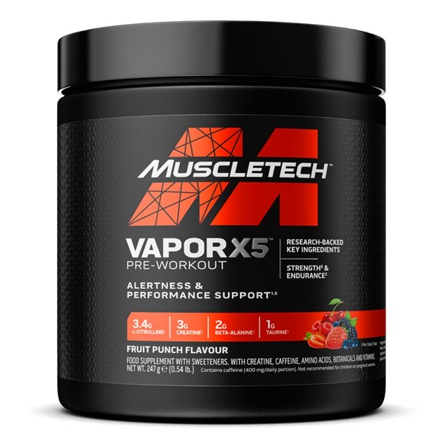 MuscleTech - Vapor X5 Pre-Workout, Fruit Punch - 247g