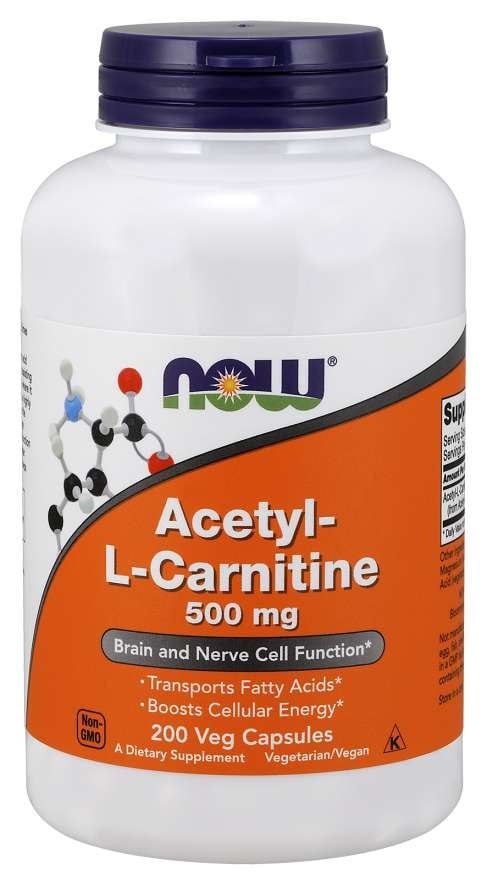 NOW Foods - Acetyl-L-Carnitine, 500mg - 200 vcaps