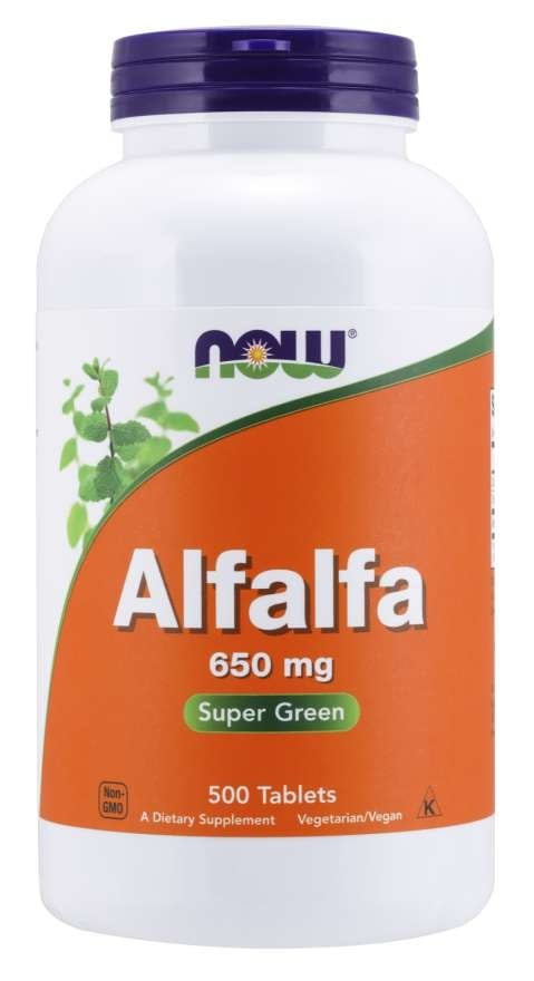 NOW Foods - Alfalfa, 650mg - 500 tablets