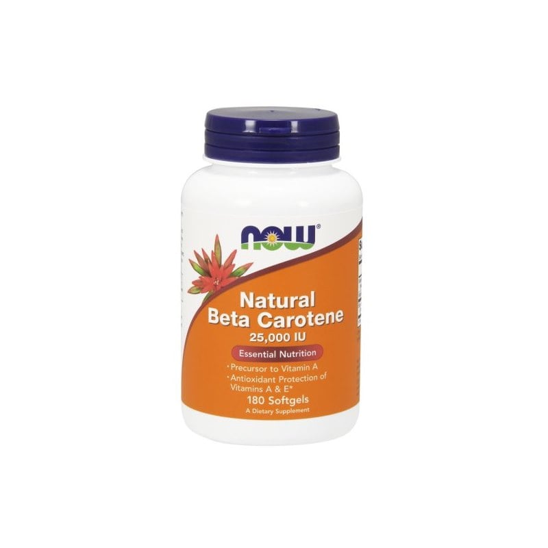NOW Foods - Beta Carotene Natural, 25 000 IU - 180 softgels