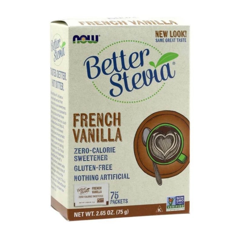 NOW Foods - Better Stevia Packets, French Vanilla - 75 packets