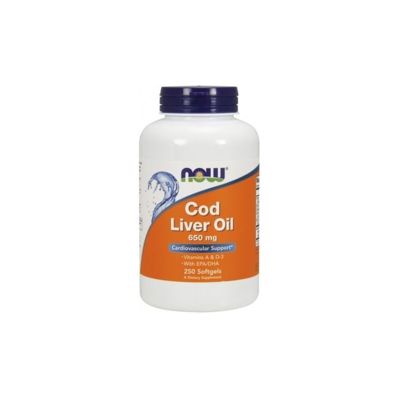 NOW Foods - Cod Liver Oil, 650mg - 250 softgels billede