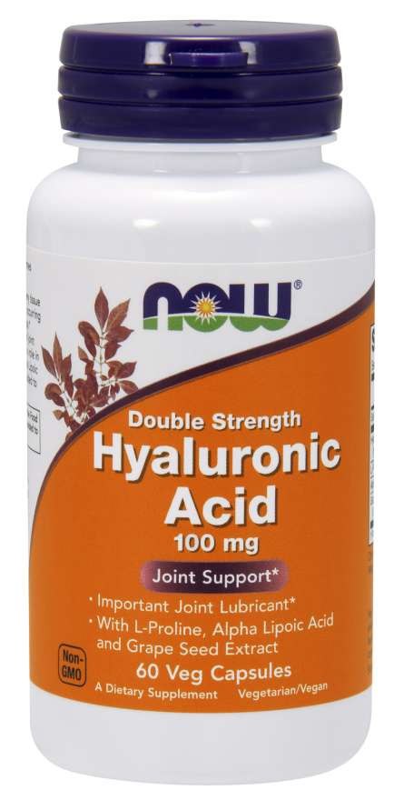 NOW Foods - Hyaluronic Acid, 100mg Double Strength - 60 vcaps