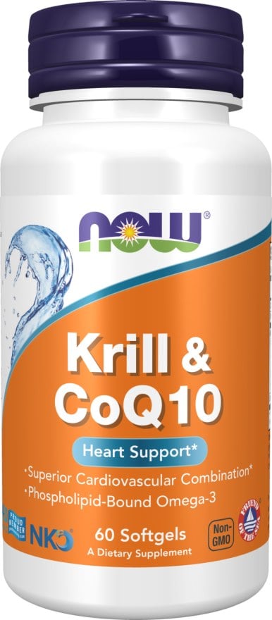 NOW Foods - Krill & CoQ10, 60 softgels