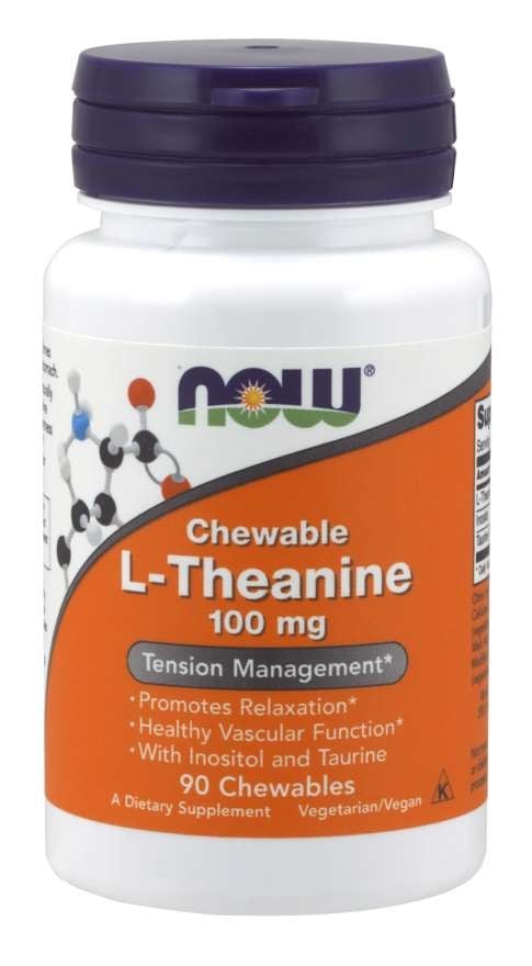 NOW Foods - L-Theanine with Inositol and Taurine, 100mg - 90 chewables