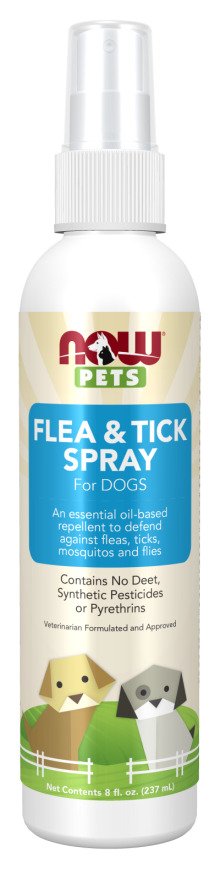 NOW Foods - Pets, Flea & Tick Spray for Dogs - 237 ml.