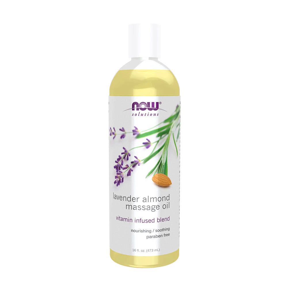 NOW - Lavendel Mandel Massageolie 473 ml billede