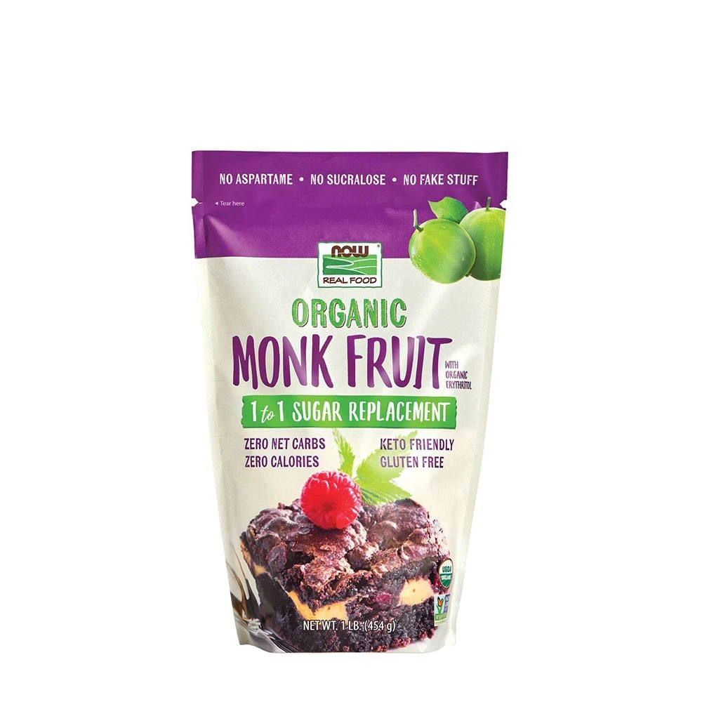 NOW Foods – Monk Fruit med Erythritol, Økologisk Pulver 454 g