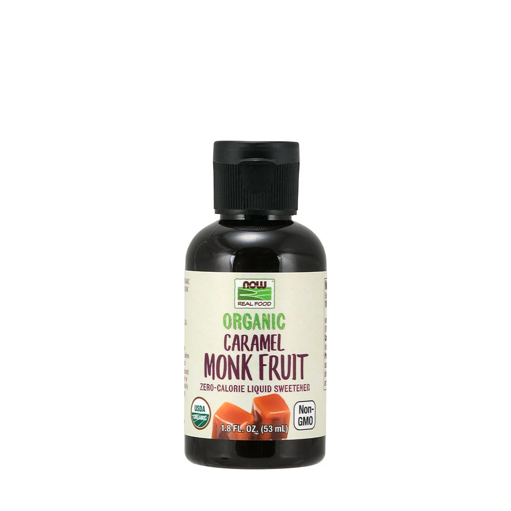 NOW - Økologisk Flydende Monk Fruit Karamel 53 ml billede