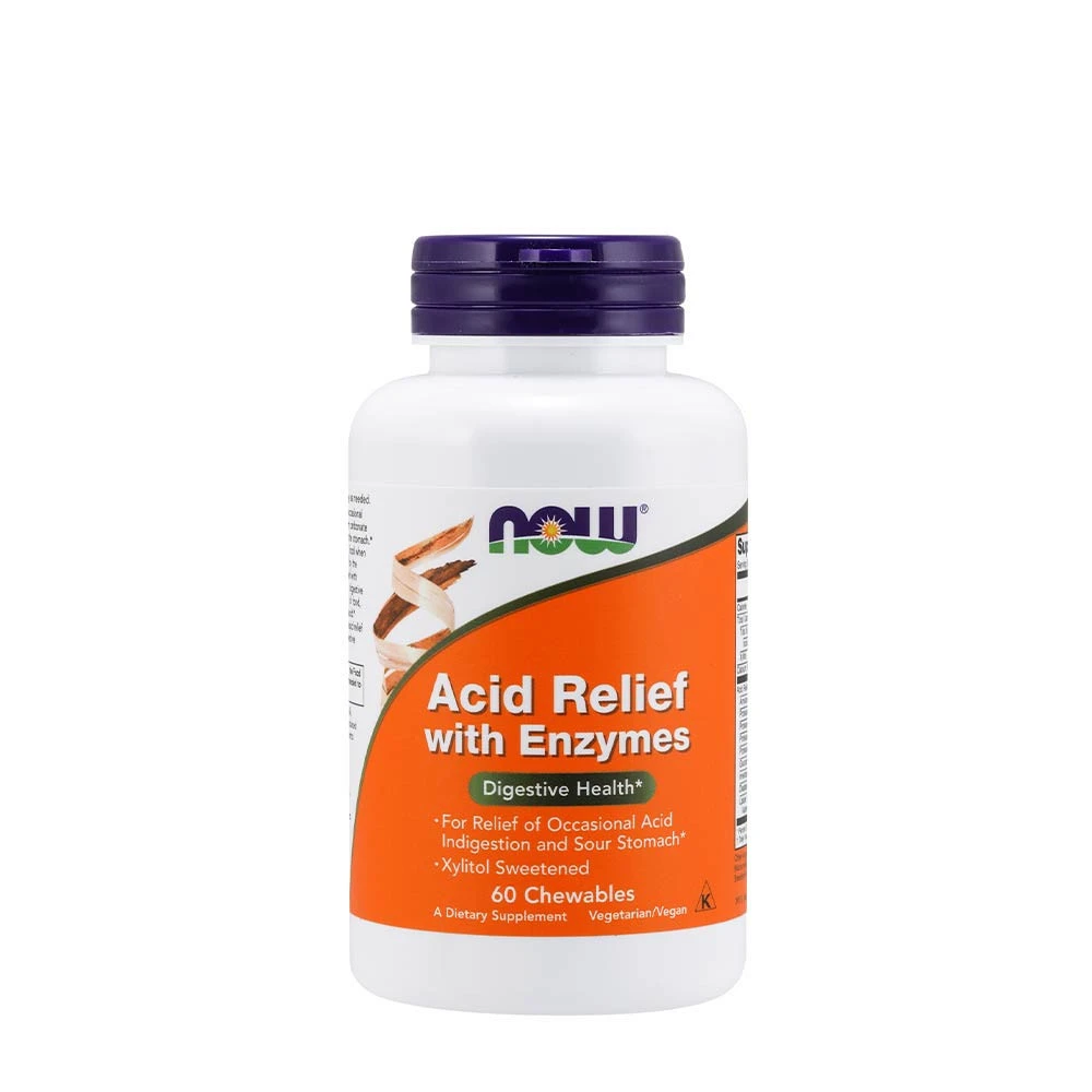 NOW Foods - Acid Relief with Enzymes - 60 chewables