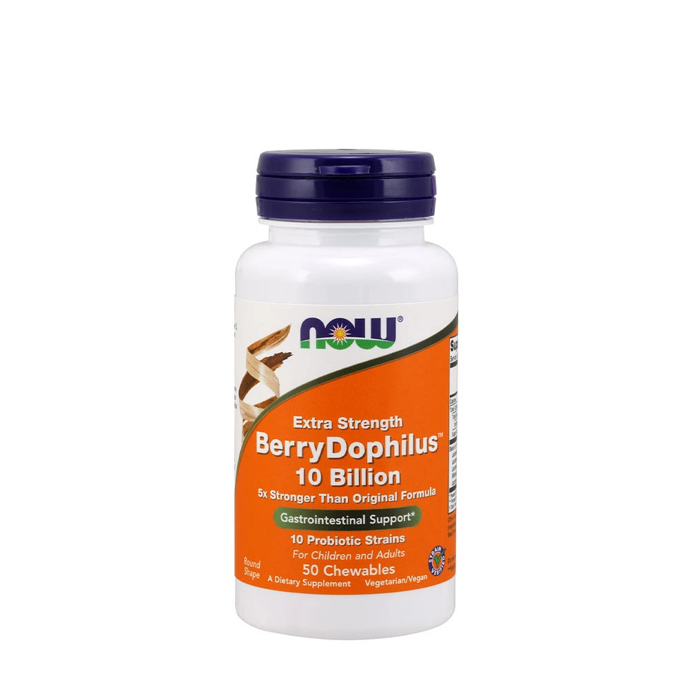 NOW Foods - BerryDophilus, 10 Billion (Extra Strength) - 50 chewables