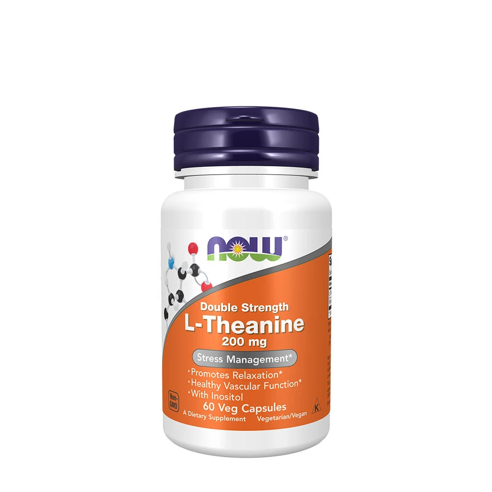 NOW Foods - Double Strength L-Theanine, 200mg - 60 vcaps