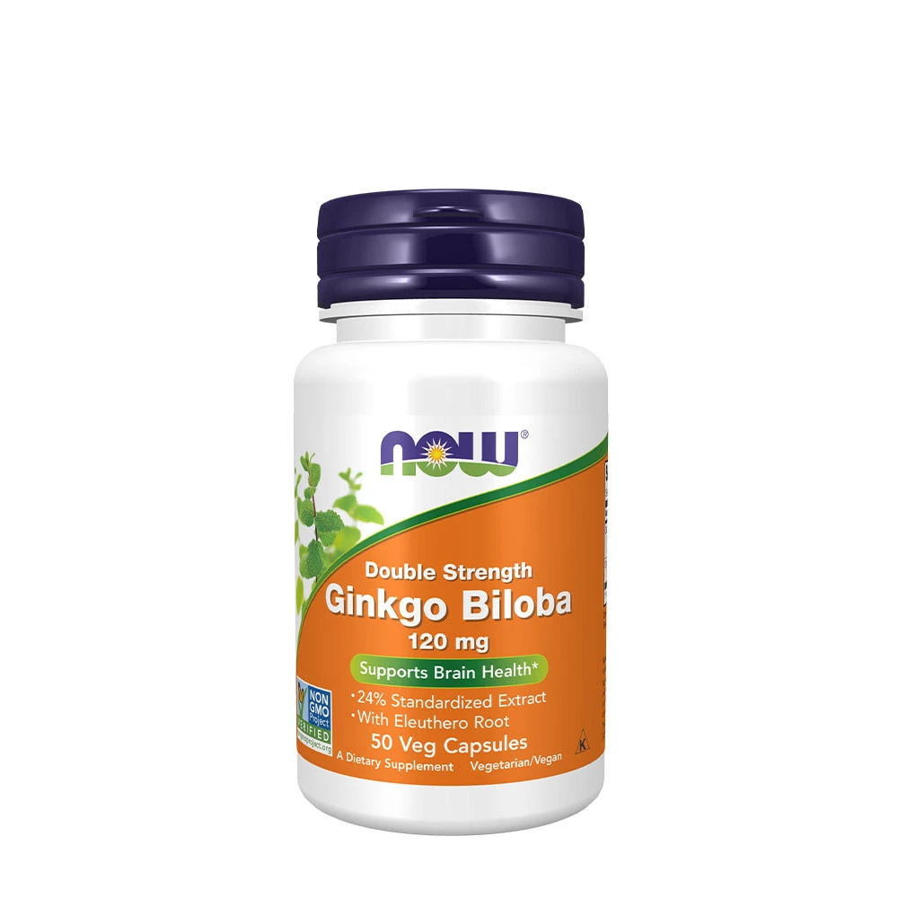 NOW Foods - Ginkgo Biloba Double Strength, 120mg - 50 vcaps