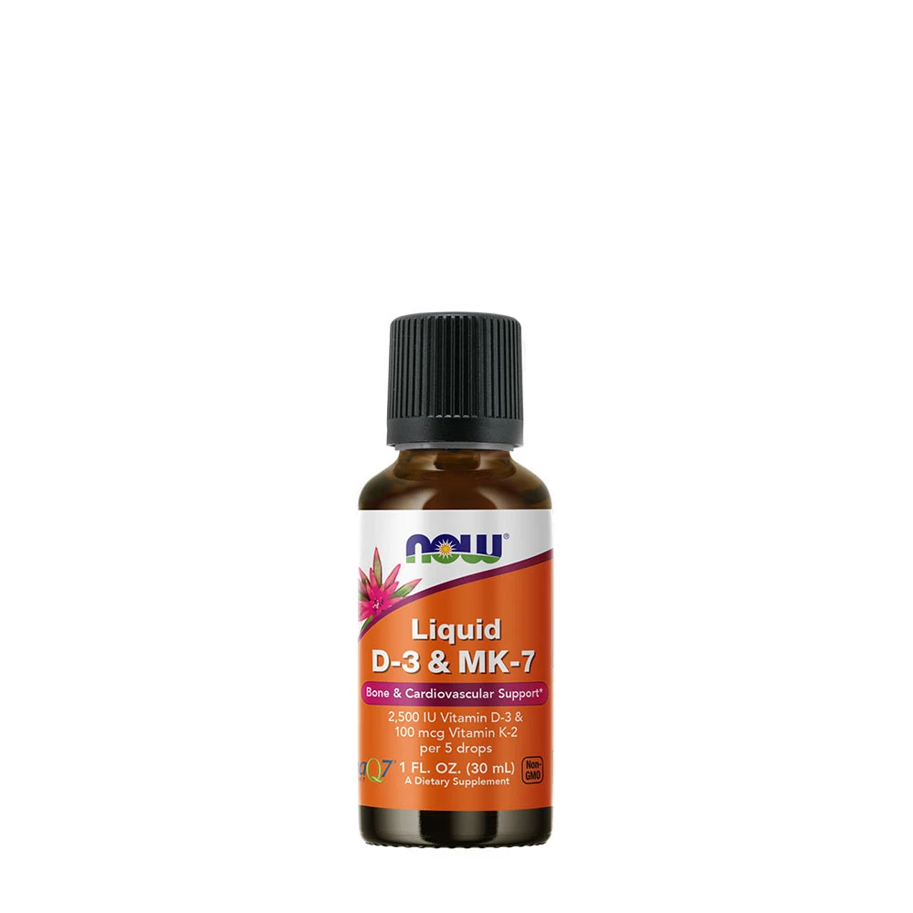 NOW Foods - Liquid D-3 & MK-7, Mint - 30 ml.