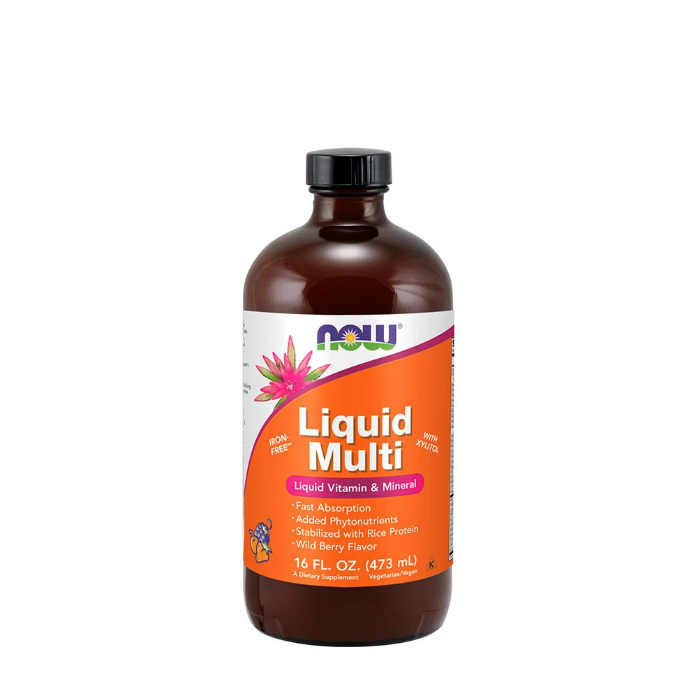 NOW Foods - Liquid Multi, Wild Berry (Iron Free) - 473 ml. billede