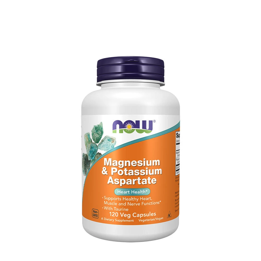 NOW Foods - Magnesium & Potassium Aspartate with Taurine - 120 vcaps