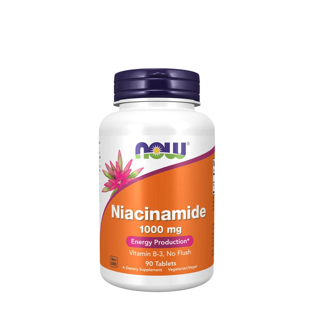 NOW Foods - Niacinamide, 1000mg - 90 tablets billede