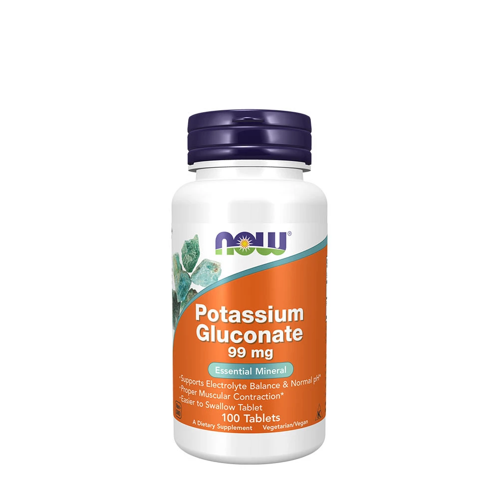 NOW Foods - Potassium Gluconate, 99mg - 100 tablets