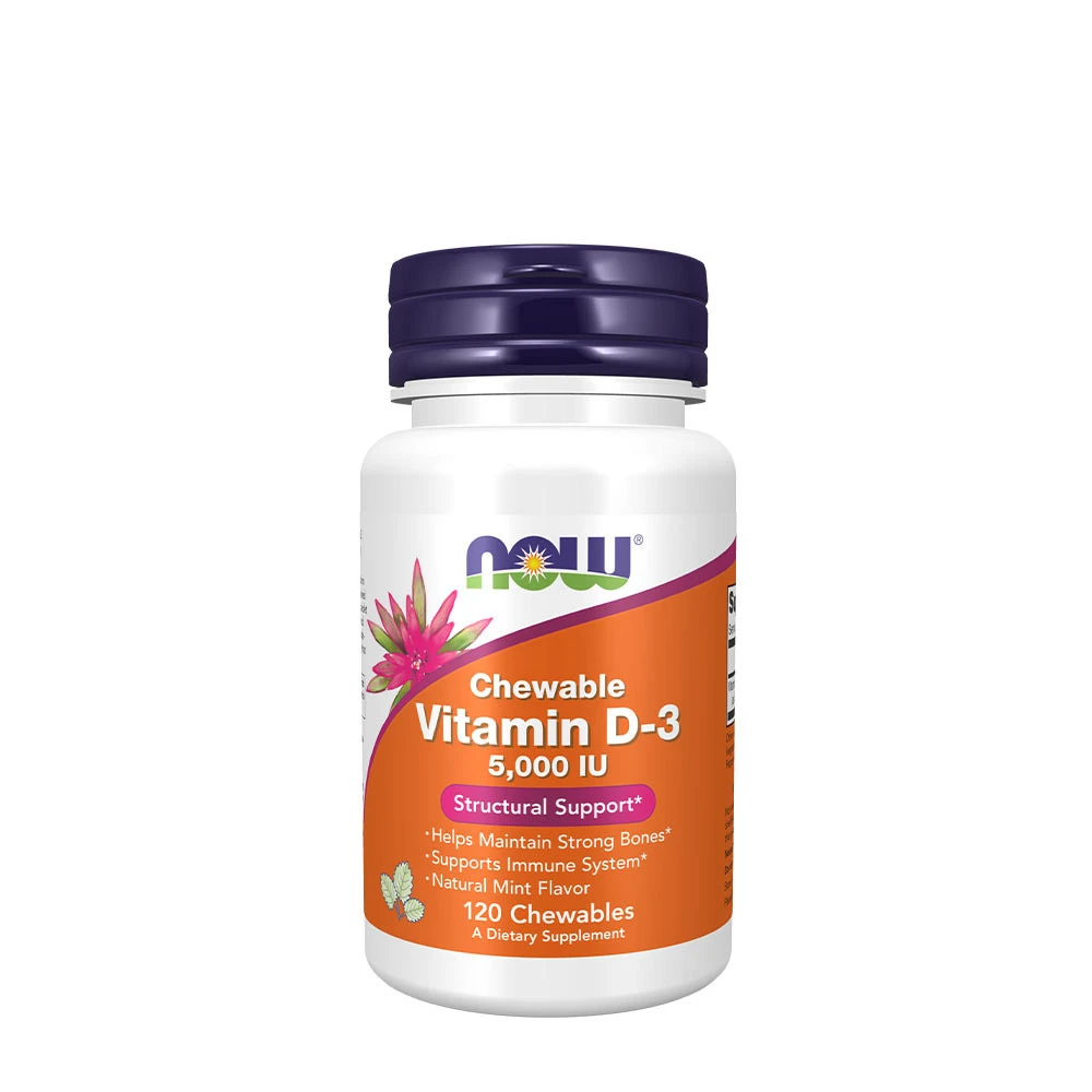 NOW Foods - Vitamin D-3, 5000 IU (Chewable) - 120 chewables