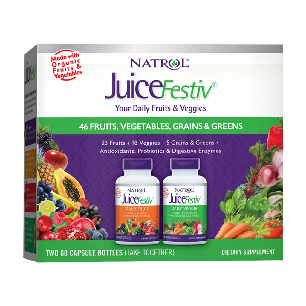 Natrol - JuiceFestiv, Daily Fruits & Veggies - 60 + 60 caps