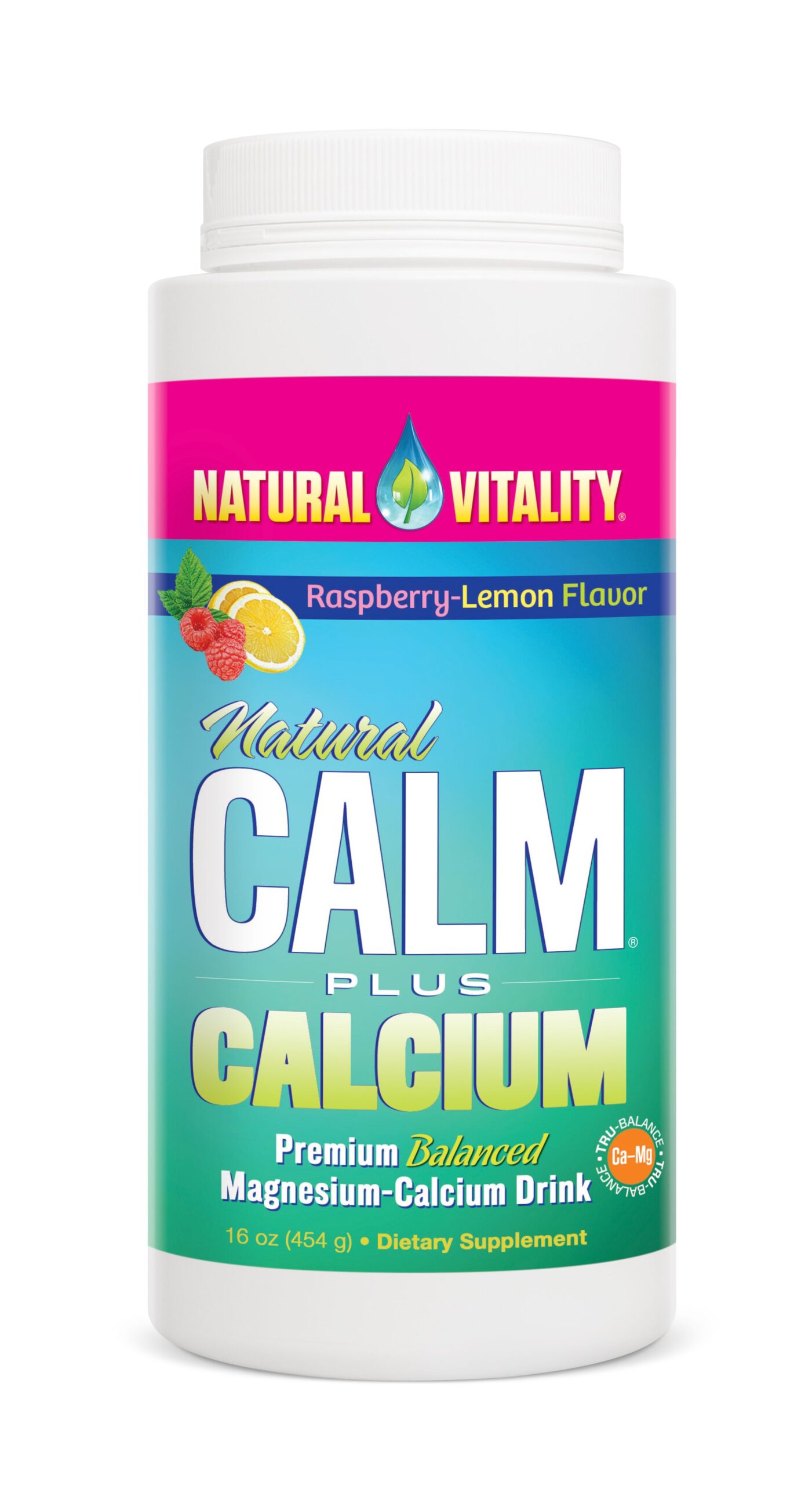 Natural Vitality - Natural Calm Plus Calcium, Raspberry Lemon - 453g