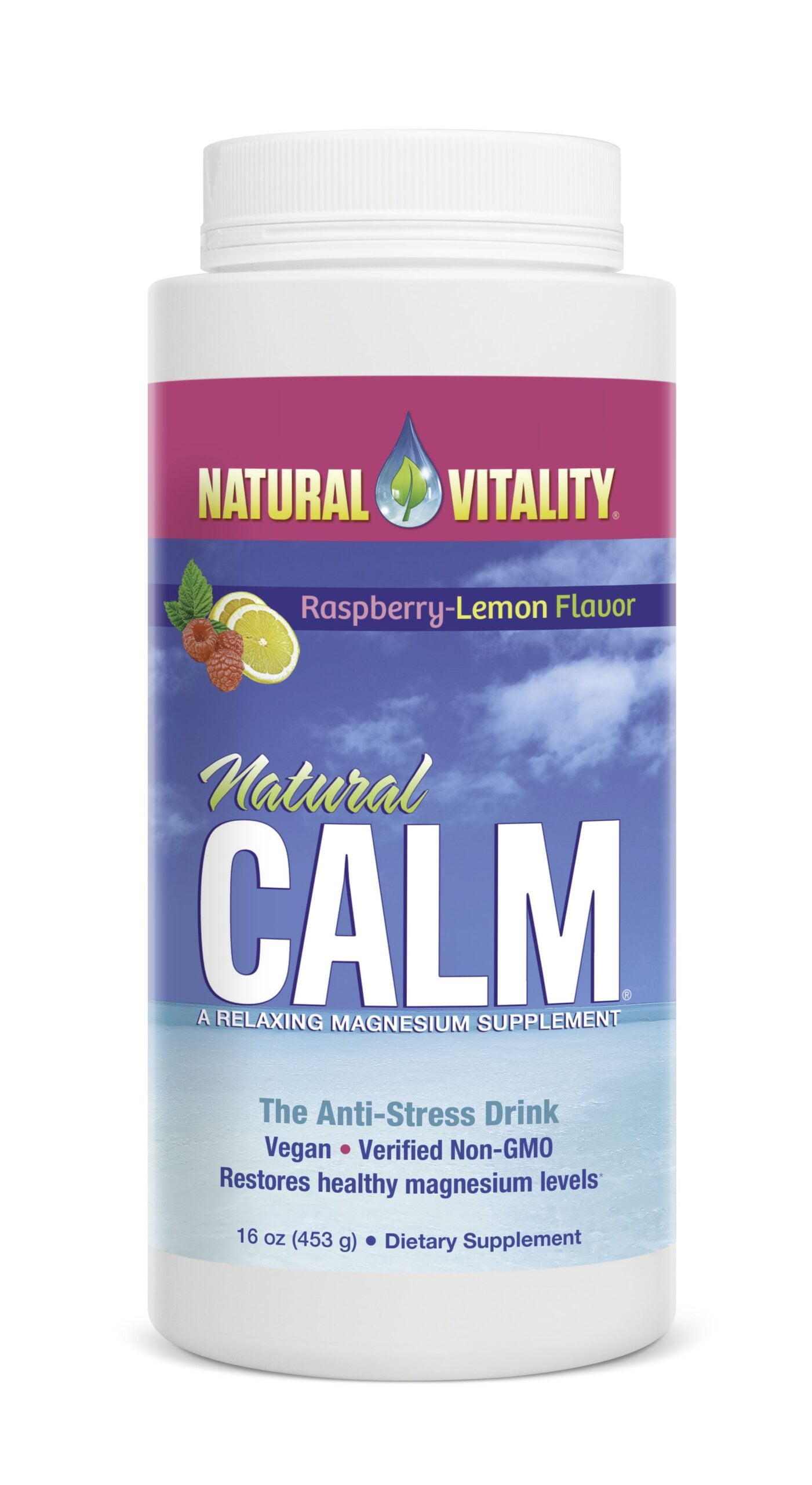 Natural Vitality - Natural Calm, Raspberry Lemon - 453g