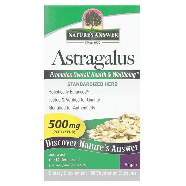 Nature's Answer - Astragalus Rod 500 mg, 60 vcaps