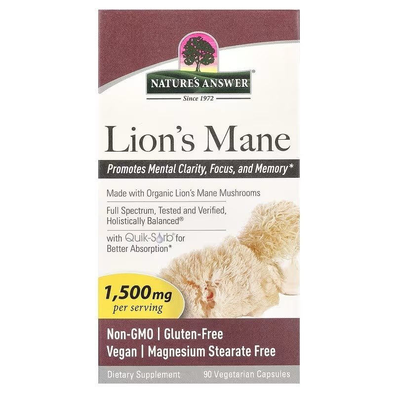 Nature's Answer - Lion's Mane 1500 mg, 90 vcaps