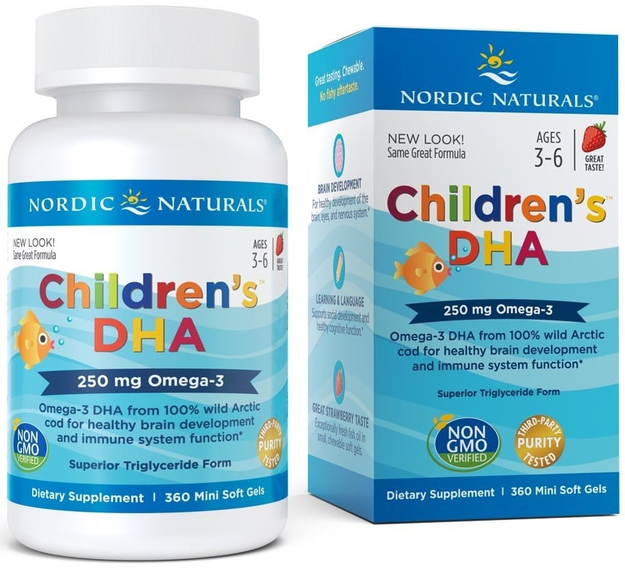 Nordic Naturals - Children's DHA, 250mg Omega-3 Strawberry - 360 mini softgels