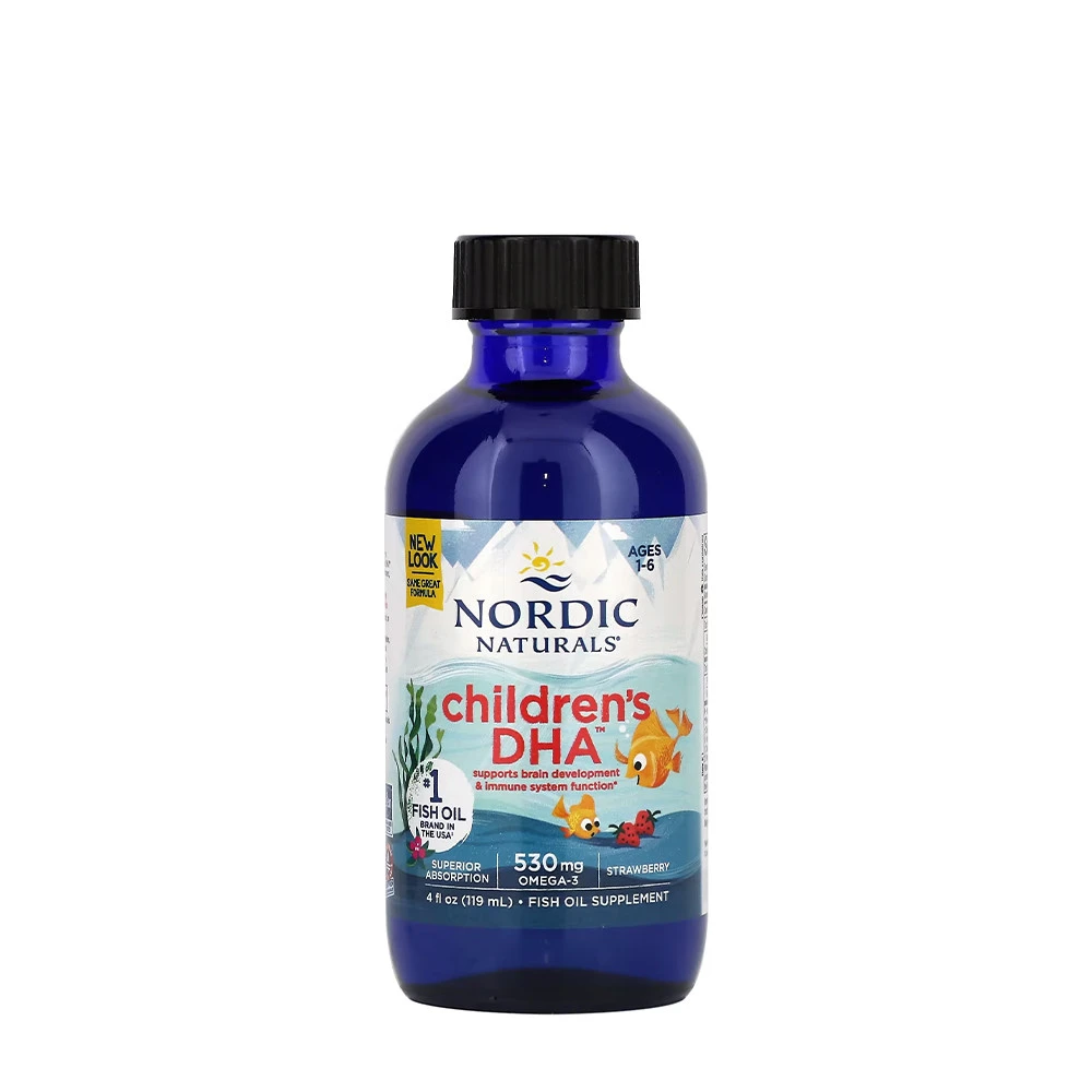Nordic Naturals - Children's DHA, 530mg Omega-3 Strawberry - 119 ml. billede