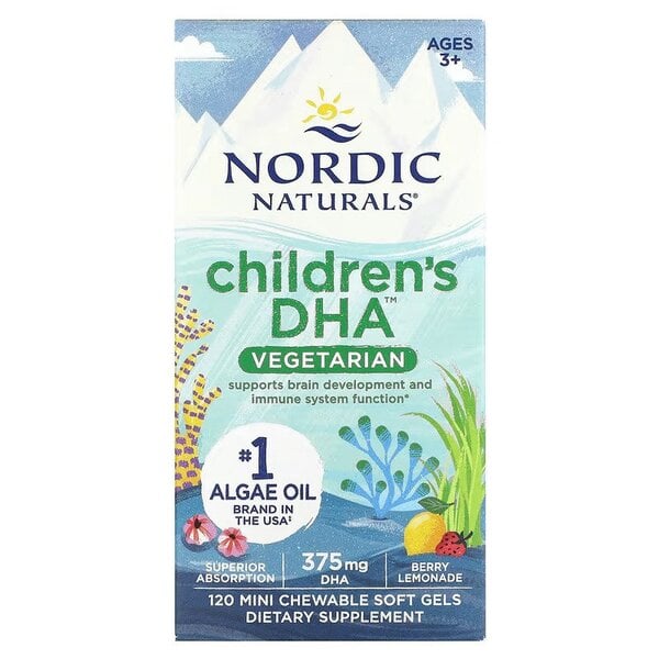 Nordic Naturals - Children's DHA Vegetarian, 375mg Berry Lemonade - 120 chewables