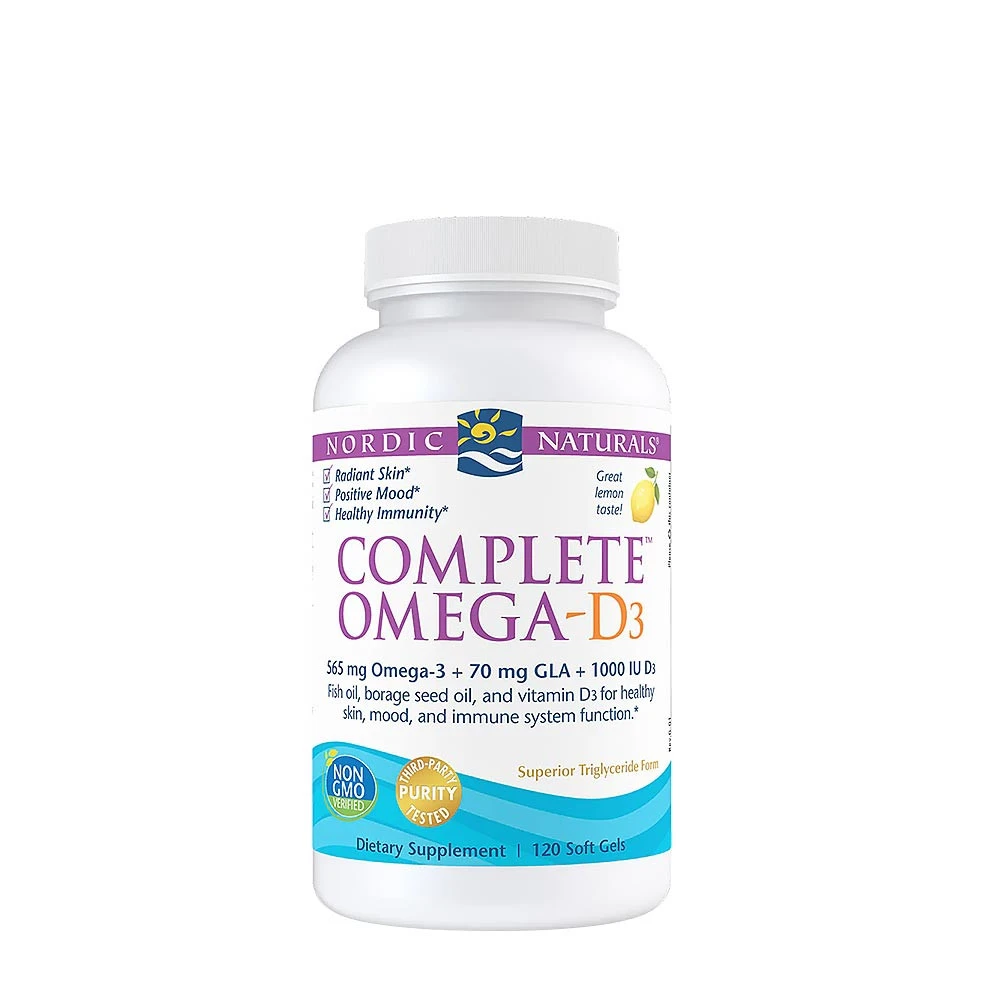 Nordic Naturals - Complete Omega-D3, 565mg Lemon - 120 softgels