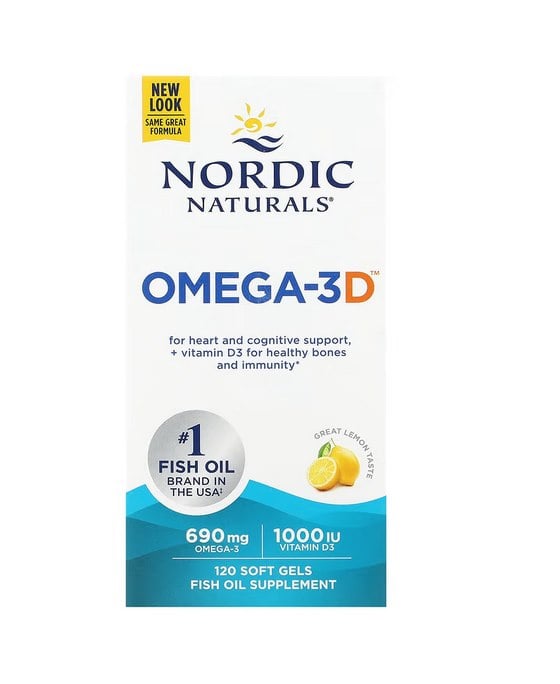 Nordic Naturals - Omega-3D, 690mg Lemon - 120 softgels