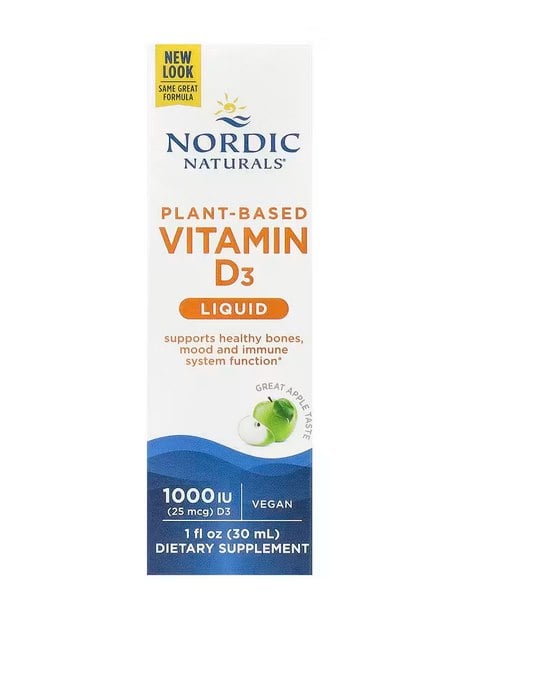 Nordic Naturals - Plant-Based Vitamin D3 Liquid, 1000 IU Apple - 30 ml.