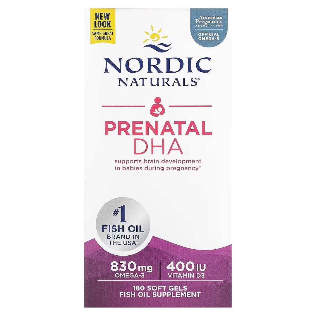 Nordic Naturals - Prenatal DHA, 830mg Omega-3 + 400 IU D3 Unflavored (EAN 768990017483) - 180 softgels