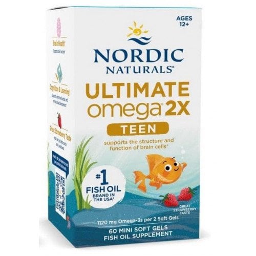 Nordic Naturals - Ultimate Omega 2X Fish Oil TEEN, Strawberry - 60 mini softgels